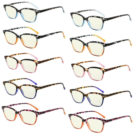 10 Pack Cat - eye Blue Light Filter Reading Glasses UVR9111eyekeeper.com