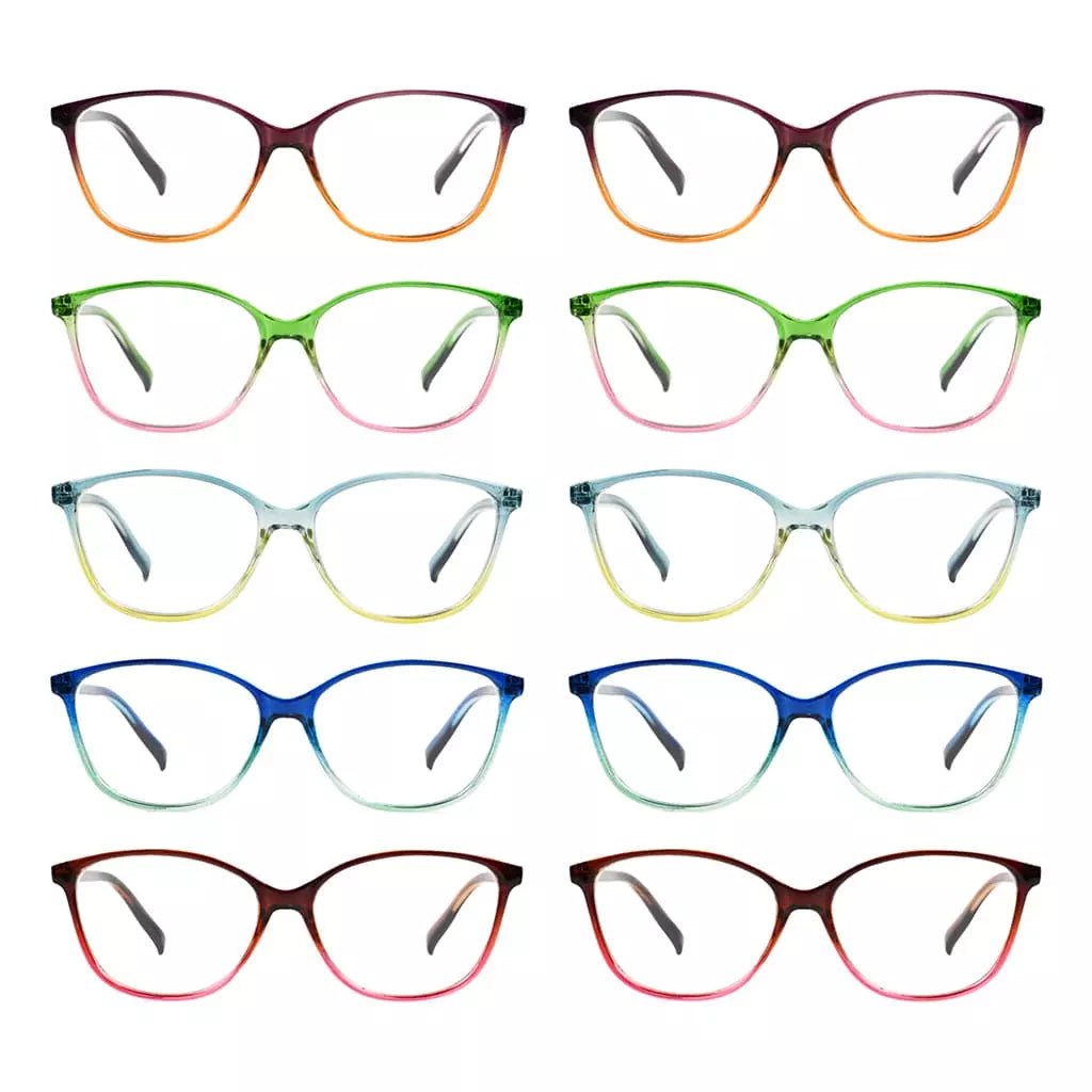 10 Pack Cat Eye Design Reading Glasses Two - tone Readers RFH2eyekeeper.com