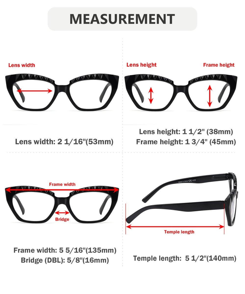 10 Pack Cat - eye Stylish Reading Glasses with Spring Hinges R2133eyekeeper.com