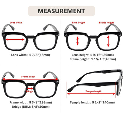 10 Pack Comfort Modern Square Reading Glasses R2104eyekeeper.com