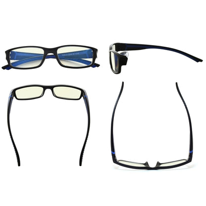 10 Pack Fashion Rectangle Blue Light Filter Reading Glasses UVXM01eyekeeper.com