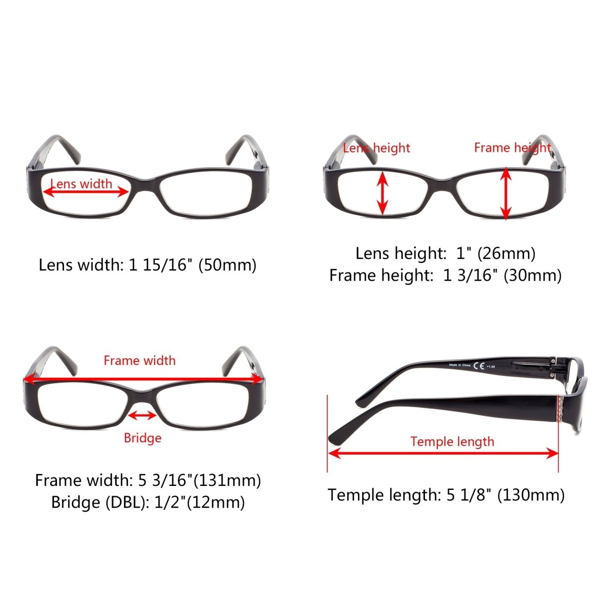 10 Pack Reading Eyeglasses Spring Hinges Readers R081eyekeeper.com