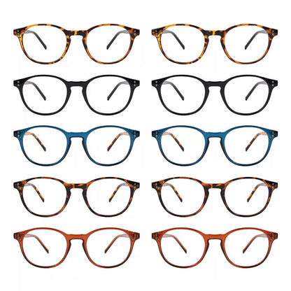 10 Pack Round Reading Glasses Fashion Eyeglasses R9115Aeyekeeper.com