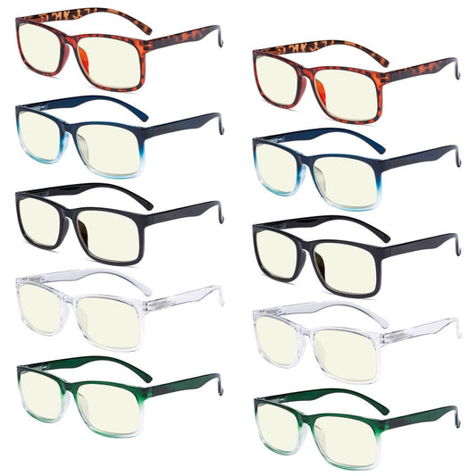 10 Pack Square Stylish Blue Light Filter Reading Glasses UVRT1804eyekeeper.com