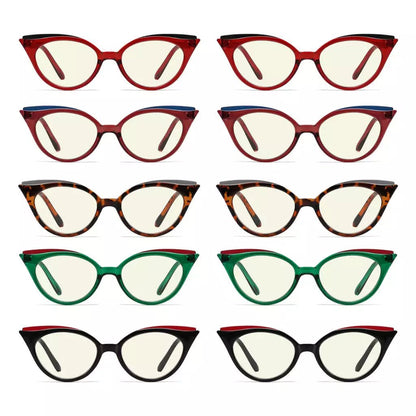 10 Pack Stylish Cat - eye Blue Light Filter Reading Glasses UV2125eyekeeper.com