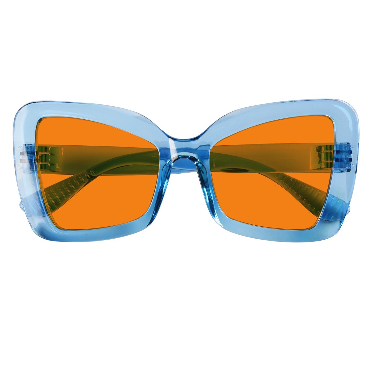 100% Blue Blocking Glasses Cat - eye Orange Lens Metalless Screwless R2315 - B98eyekeeper.com