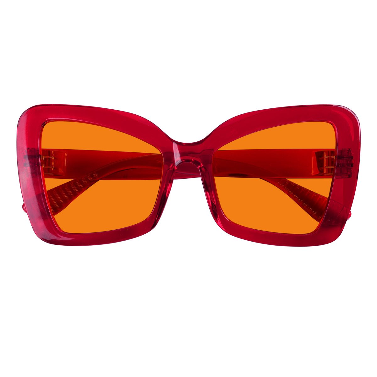 100% Blue Blocking Glasses Cat - eye Orange Lens Metalless Screwless R2315 - B98eyekeeper.com