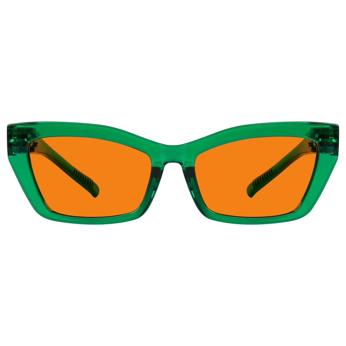 100% Blue Blocking Glasses Orange Lens Cat - eye Metalless Screwless R2516 - B98eyekeeper.com