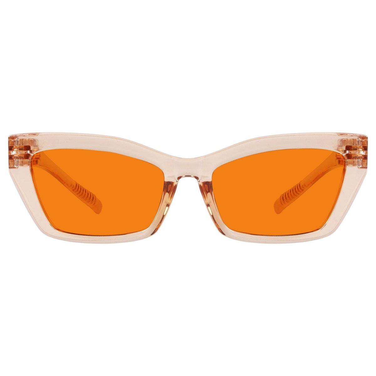 100% Blue Blocking Glasses Orange Lens Cat - eye Metalless Screwless R2516 - B98eyekeeper.com