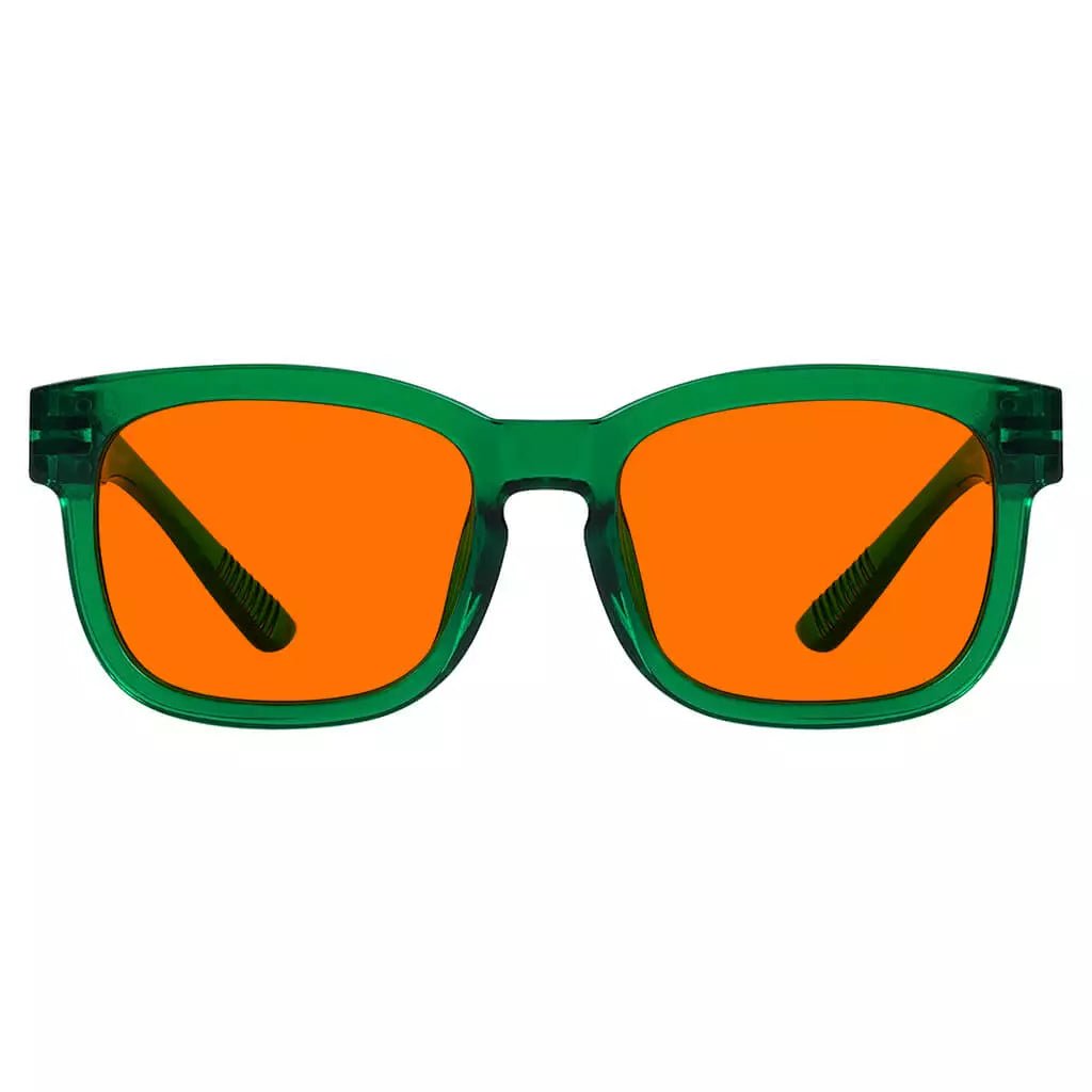 100% Blue Blocking Glasses Square Orange Lens Metalless Screwless Eyewear R033 - B98eyekeeper.com