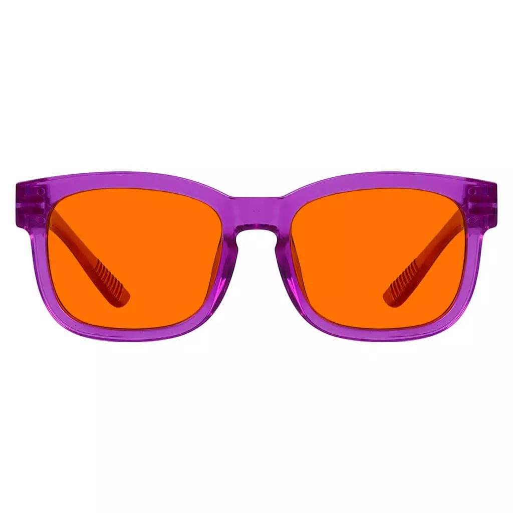 100% Blue Blocking Glasses Square Orange Lens Metalless Screwless Eyewear R033 - B98eyekeeper.com