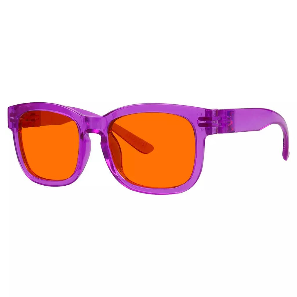 100% Blue Blocking Glasses Square Orange Lens Metalless Screwless Eyewear R033 - B98eyekeeper.com