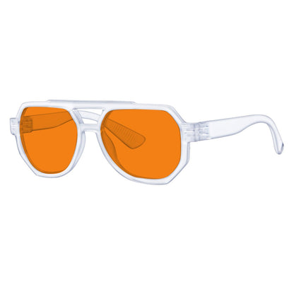 100% Blue Light Blocking Orange Metalless Pilot Glasses R2309 - B98eyekeeper.com