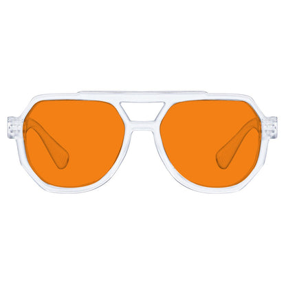 100% Blue Light Blocking Orange Metalless Pilot Glasses R2309 - B98eyekeeper.com