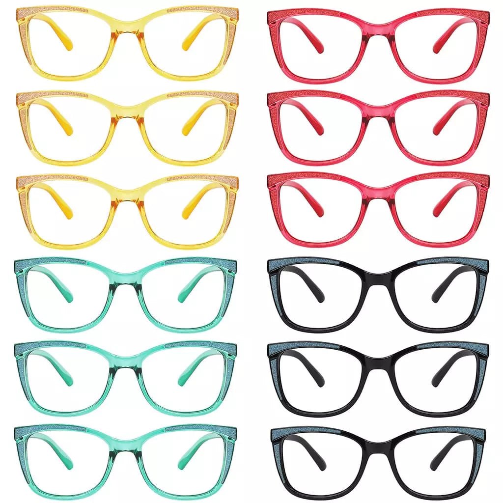 12 Pack Cat - eye Readers Chic Colorful Reading Glasses R2030eyekeeper.com