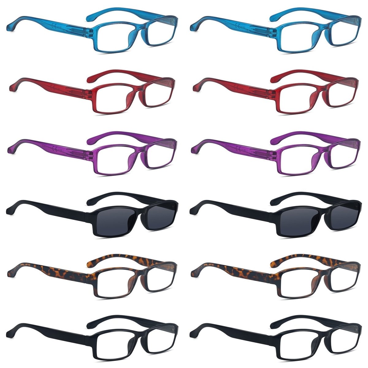 12 Pack Classic Rectangle Reading Glasses R9102eyekeeper.com