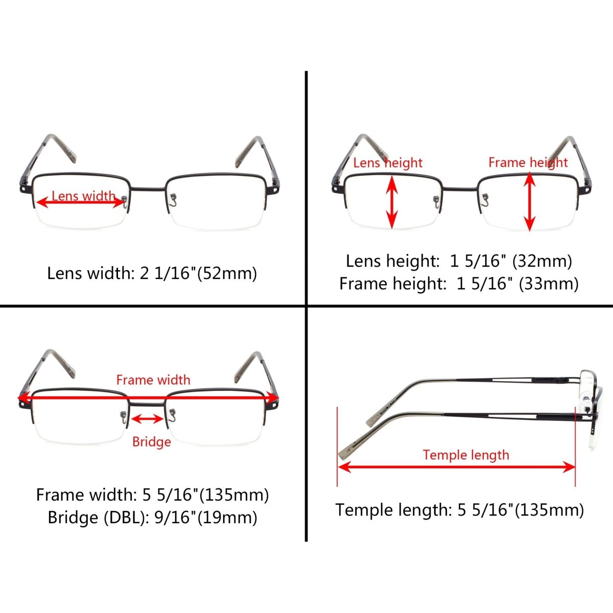 12 Pack Half - rim Metal Reading Glasses with Reading Sunglasses R15014eyekeeper.com