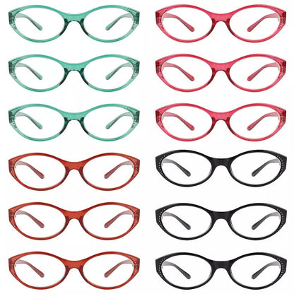 12 Pack Oval Readers Classic Stylish Reading Glasses R2036eyekeeper.com