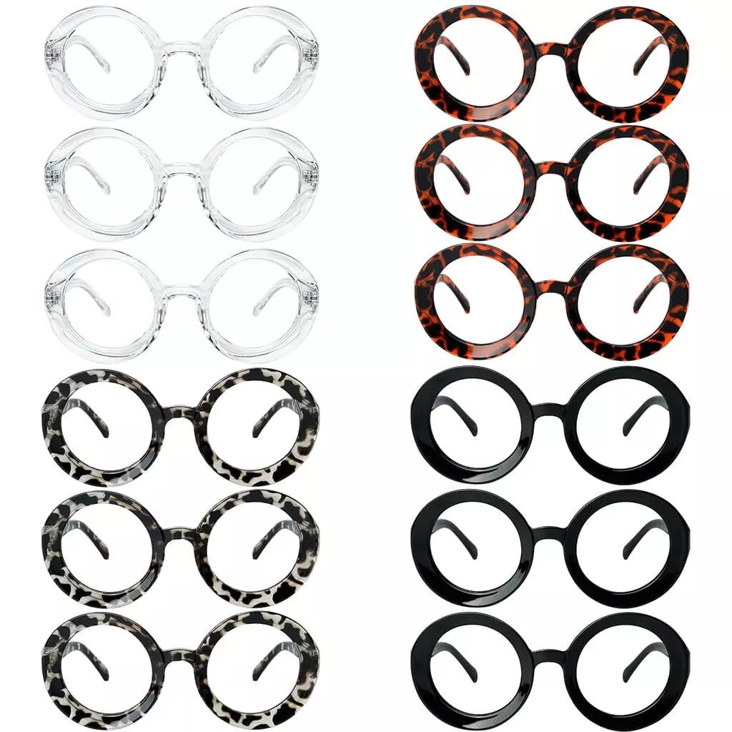 12 Pack Oversized Round Reading Glasses Large Frame Readers R9109eyekeeper.com