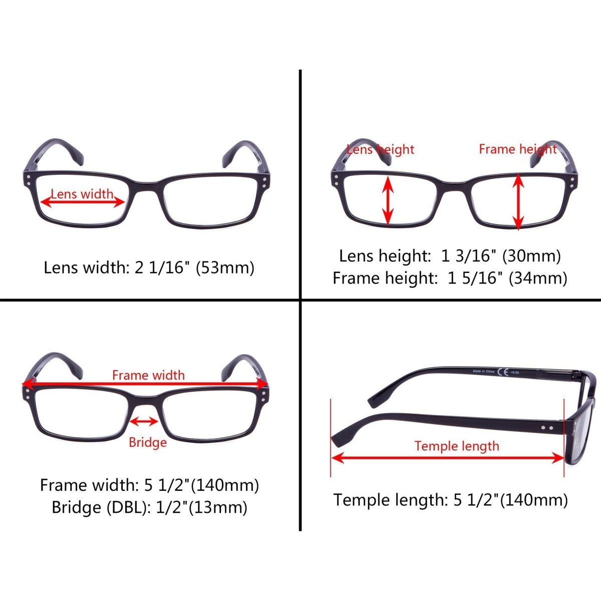 12 Pack Reading Glasses Classic Readers with Spring Hinges R097eyekeeper.com