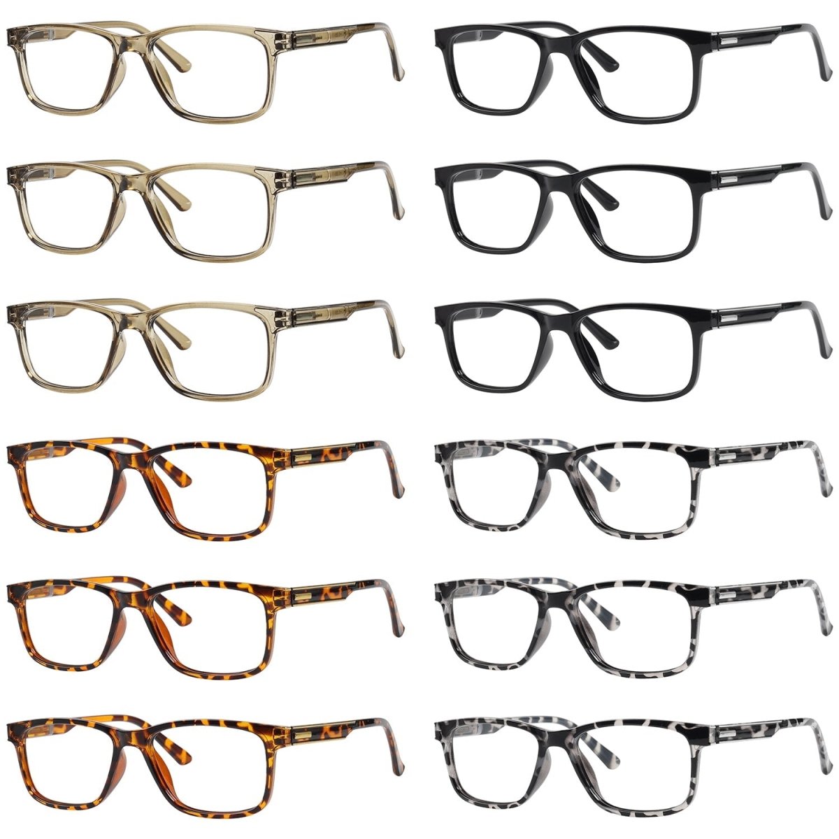 12 Pack Rectangle Chic Reading Glasses Design Readers R005Neyekeeper.com