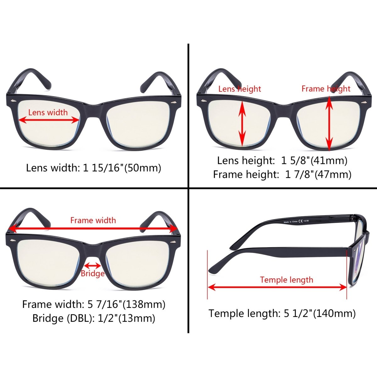 12 Pack Square Blue Light Blocking Reading Glasses Vintage Computer Readers UVR080eyekeeper.com