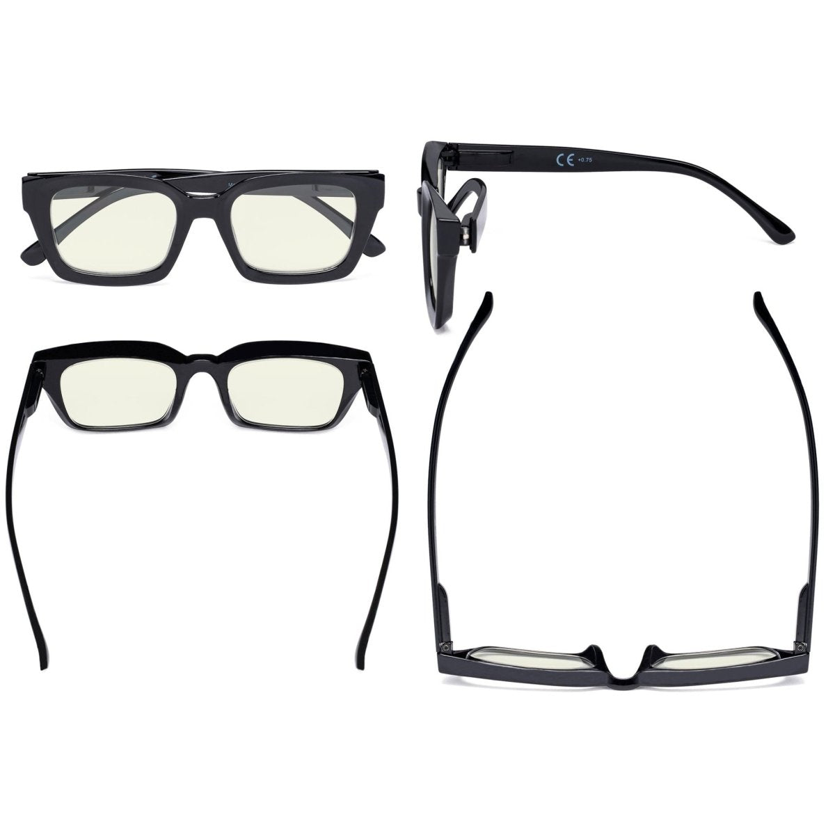 12 Pack Square Blue Light Filter Reading Glasses Computer Readers UVR9106eyekeeper.com