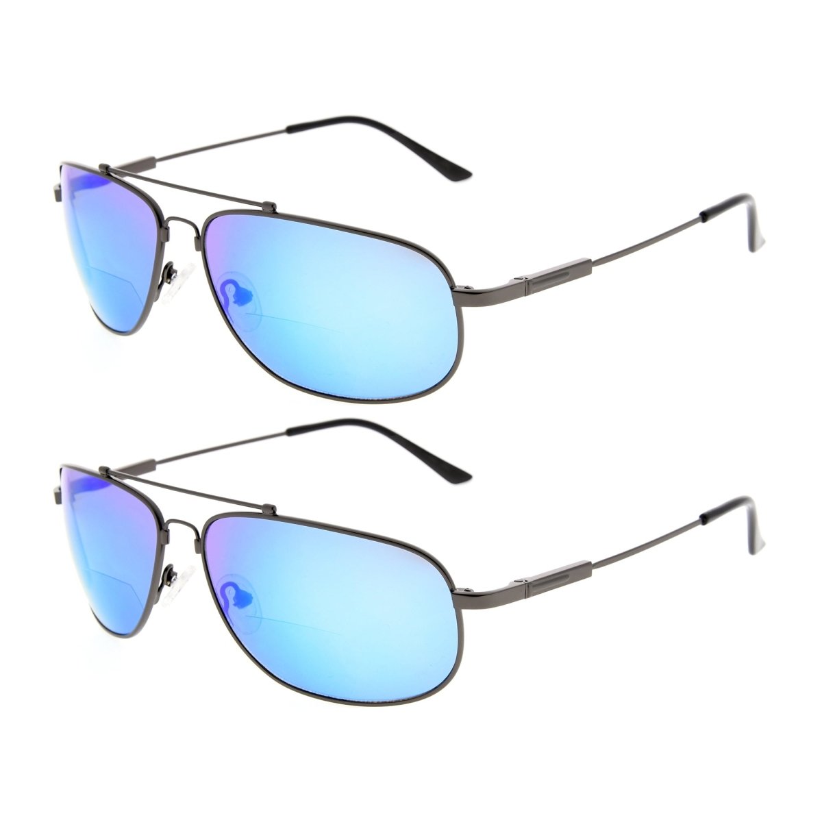 2 Pack Modern Metal Bifocal Reading Sunglasses Chic Readers SG1803eyekeeper.com