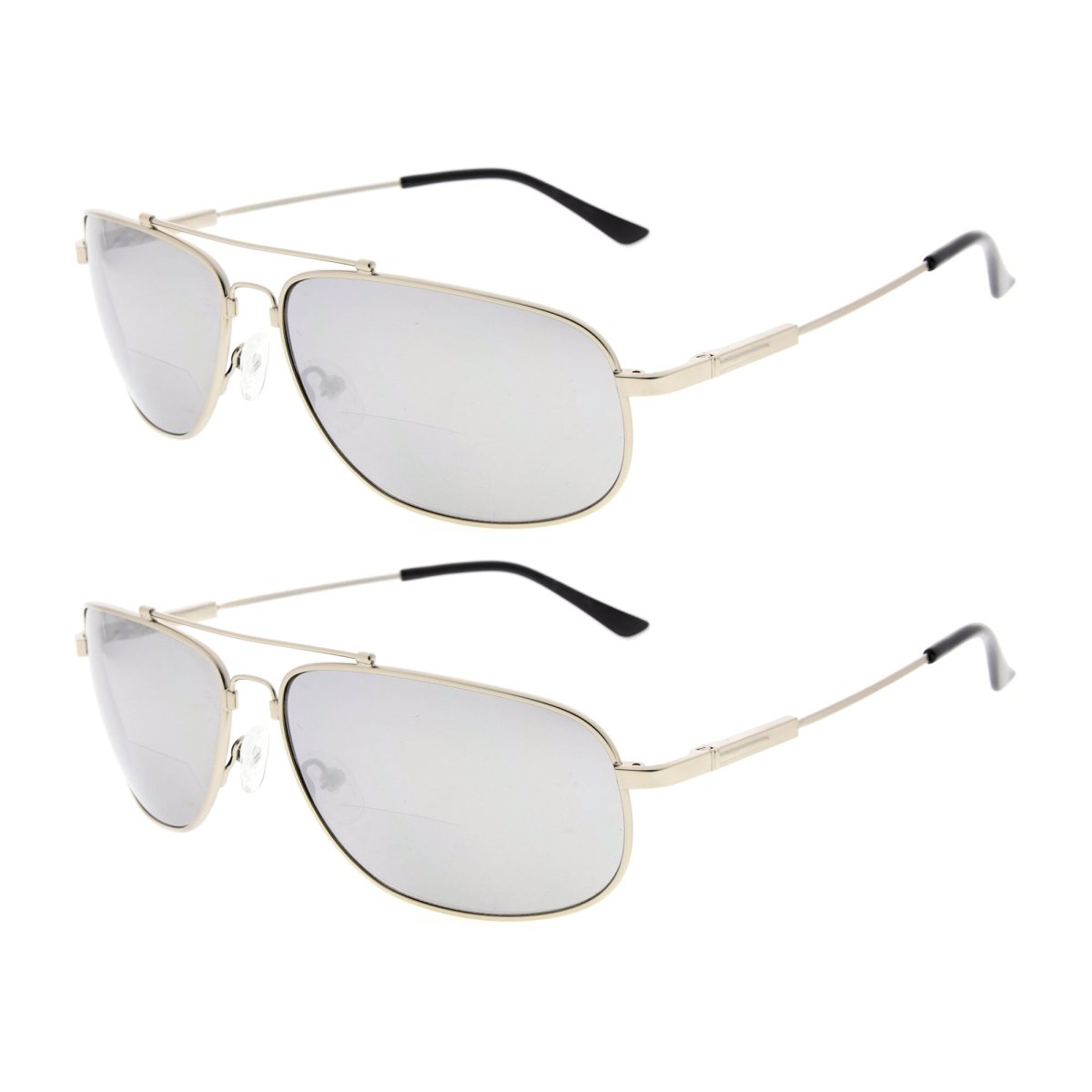 2 Pack Modern Metal Bifocal Reading Sunglasses Chic Readers SG1803eyekeeper.com