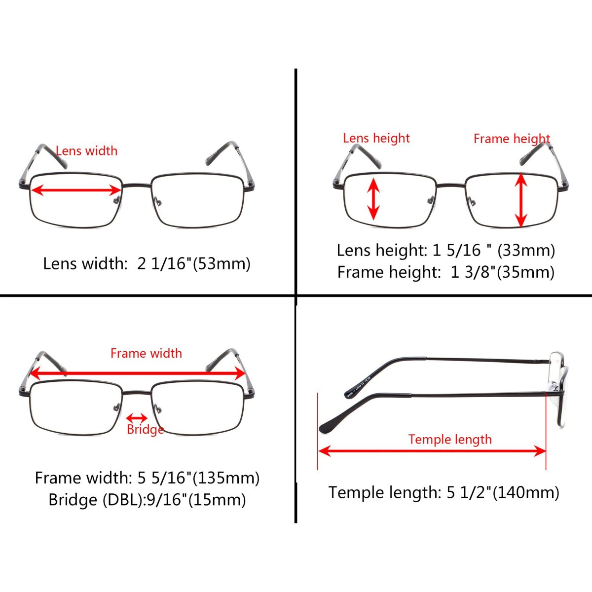 3 Pack Classic Metal Frame Reading Glasses R15023eyekeeper.com