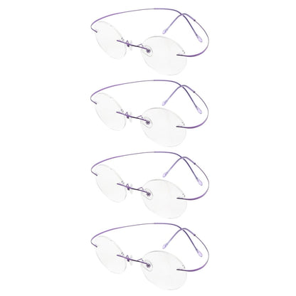 4 Pack Lightweight Round Rimless Eyeglasses Y43eyekeeper.com