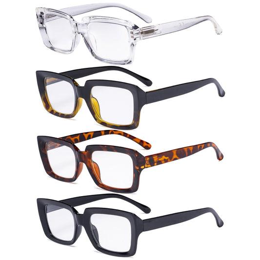 Paquete de 4 gafas de lectura elegantes lectores de moda R9107-1
