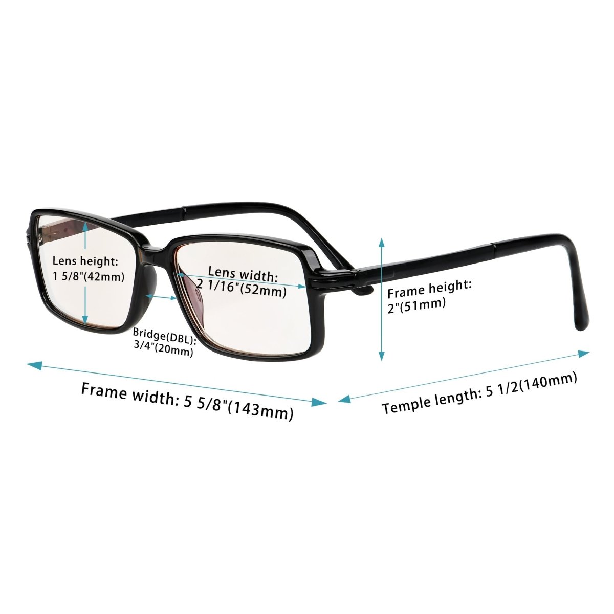 4 Pack Rectangle Blue Light Filter Reading Glasses CGTR006eyekeeper.com