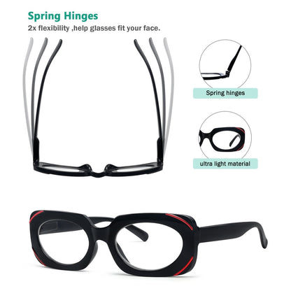 4 Pack Rectangle Reading Glasses Stylish Readers Women R2136eyekeeper.com