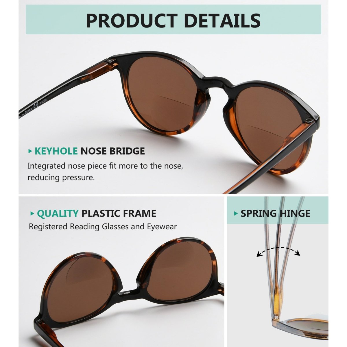 4 Pack Stylish Round Bifocal Reading Sunglasses S005eyekeeper.com