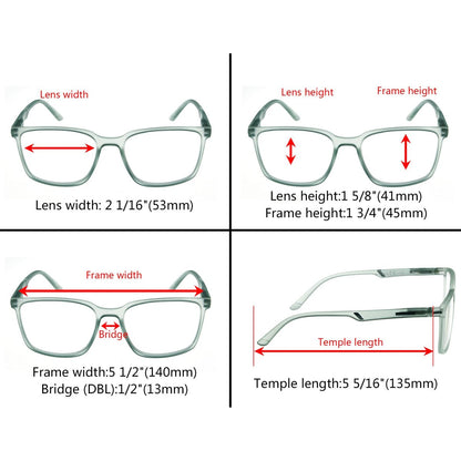 5 Pack Chic Modern Frame Reading Glasses R151eyekeeper.com