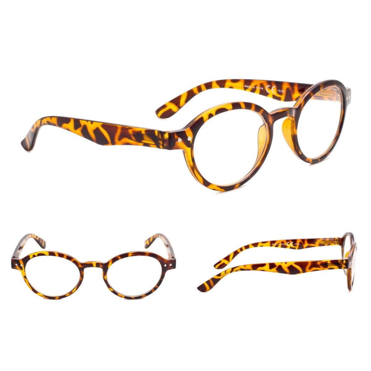 5 Pack Retro Round Reading Glasses Include Sunglasses R070eyekeeper.com