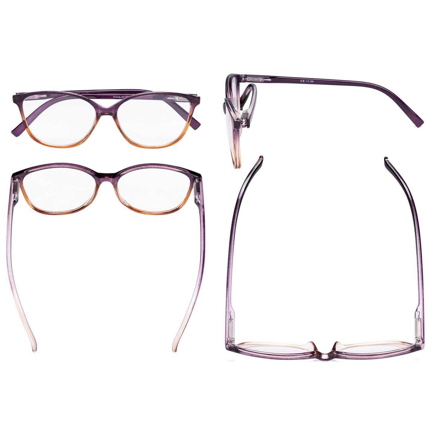 5 Pack Stylish Reading Glasses Two-tone Readers RFH2