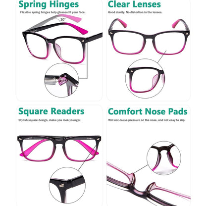 5 Pack Stylish Reading Glasses Pattern Arms Readers RT1801eyekeeper.com