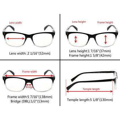 5 gafas de lectura rectangulares con estilo Classic R150