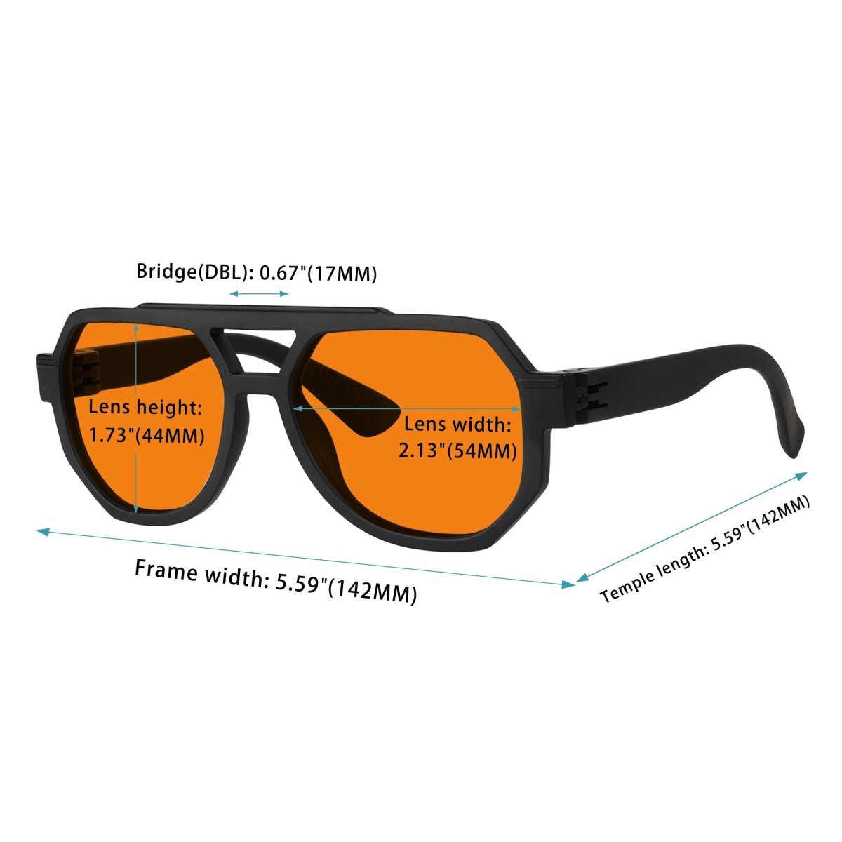 6 Pack 100% Blue Blocking Orange Glasses for Sleep Metalless Pilot R2309 - B98eyekeeper.com