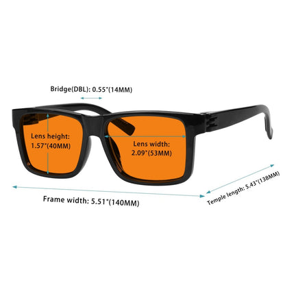 6 Pack 100% Blue Blocking Orange Glasses Nighttime Metalless Screwless Glasses NR2142 - B98eyekeeper.com