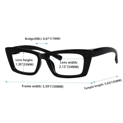 6 Pack 30% Blue Light Blocking Cat - eye Metalless Glasses Screwless R2501 - B15eyekeeper.com