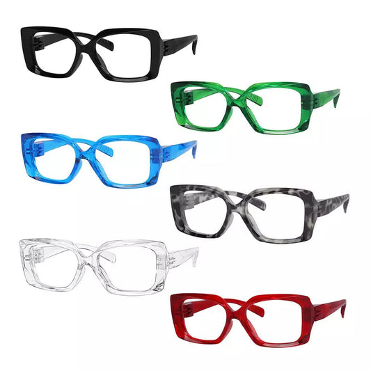 6 Pack 30% Blue Light Blocking Thicker Metalless Screwless Glasses NR2010 - B15eyekeeper.com