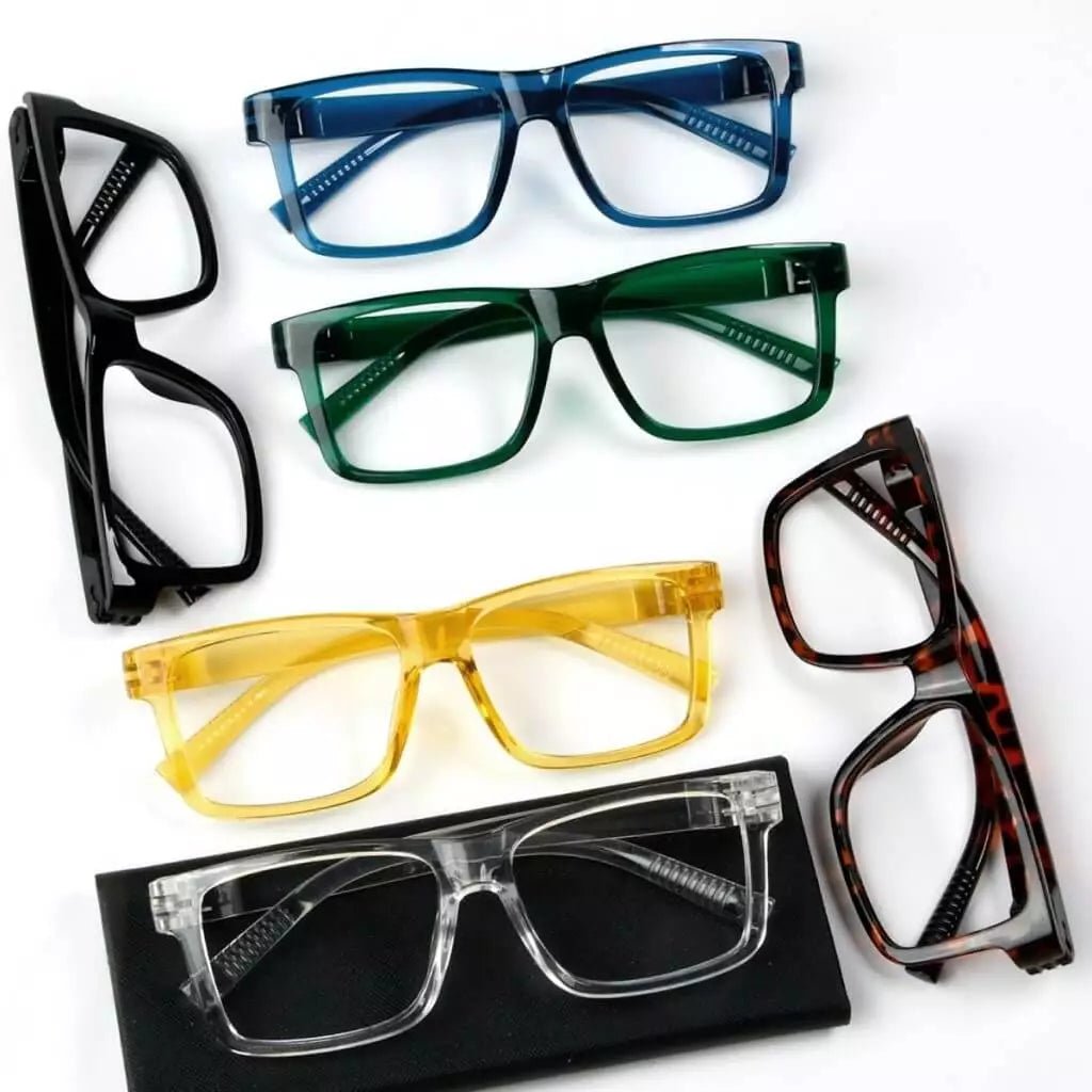 6 Pack Large Frame Thick Spring Hinge Metalless Reading Glasses NR2142eyekeeper.com