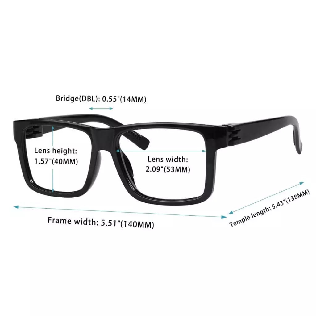 6 Pack Large Frame Thick Spring Hinge Metalless Reading Glasses NR2142eyekeeper.com