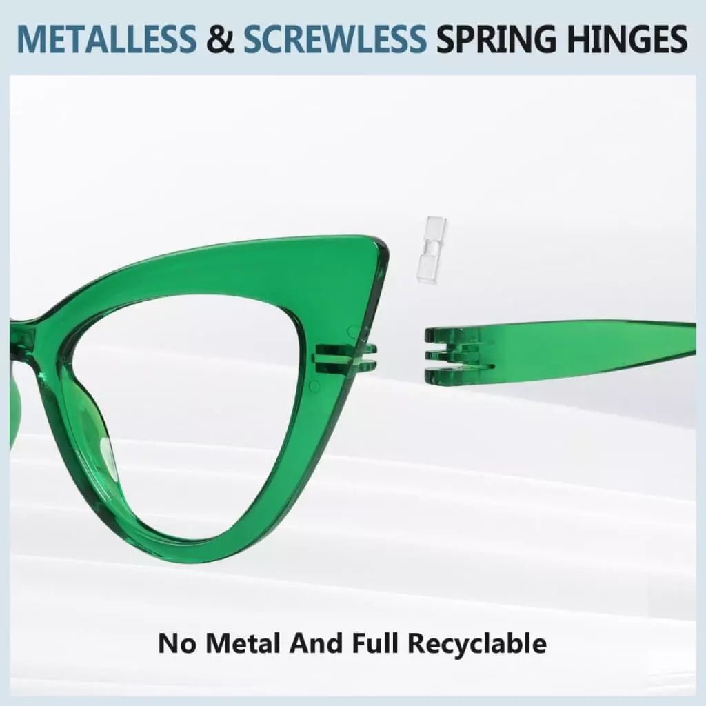 6 Pack Oversized Cat - eye Metalless Screwless Reading Glasses R2318eyekeeper.com