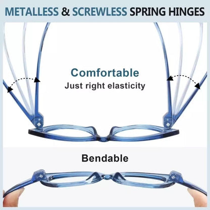 6 Pack Oversized Cat - eye Metalless Screwless Reading Glasses R2318eyekeeper.com