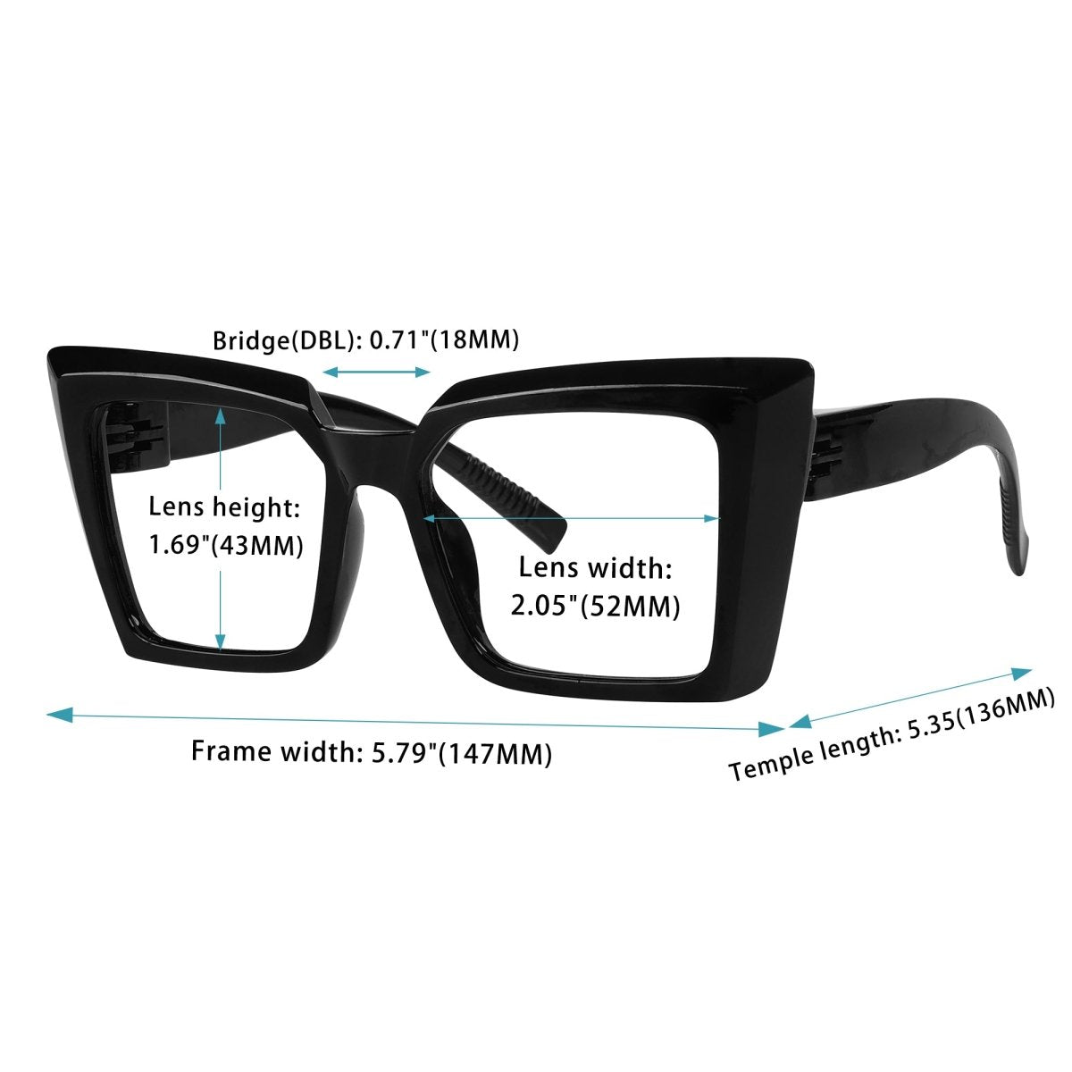 6 Pack Oversized Metalless Screwless Reading Glasses Large Frame Readers NR2141eyekeeper.com