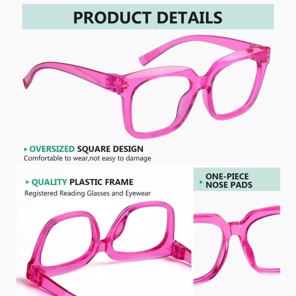 6 Pack Oversized Metalless Screwless Reading Glasses R2144eyekeeper.com